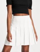 Pieces Pleated Tennis Skirt In White
