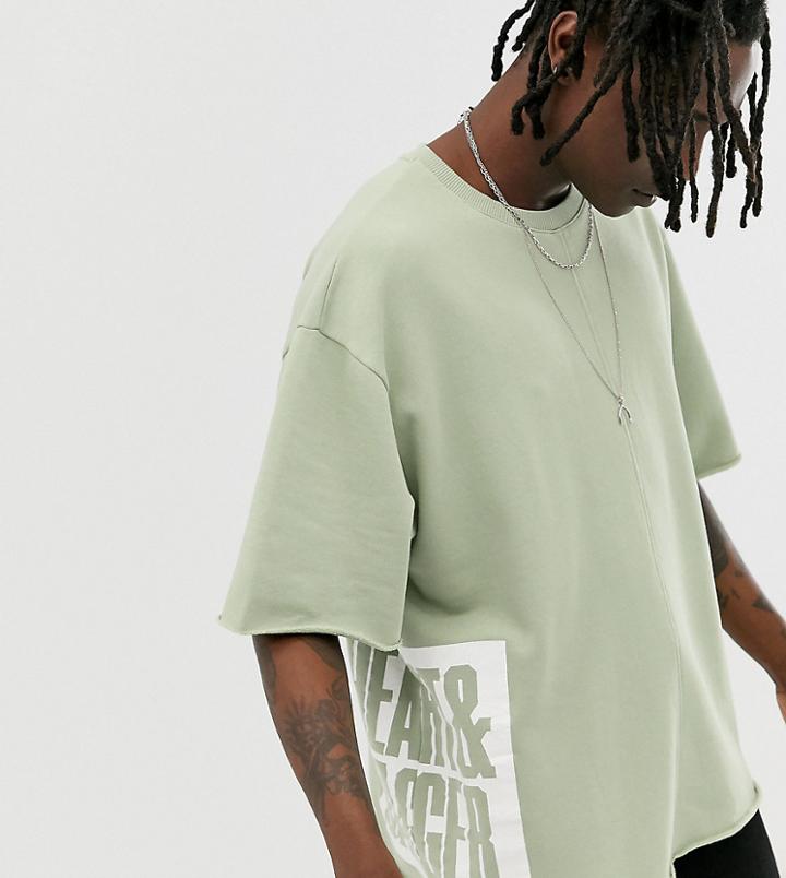 Heart & Dagger Short Sleeve Sweat With Raw Hem