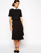 The Laden Showroom X Even Vintage Asymmetric Pleat Midi Skirt - Black