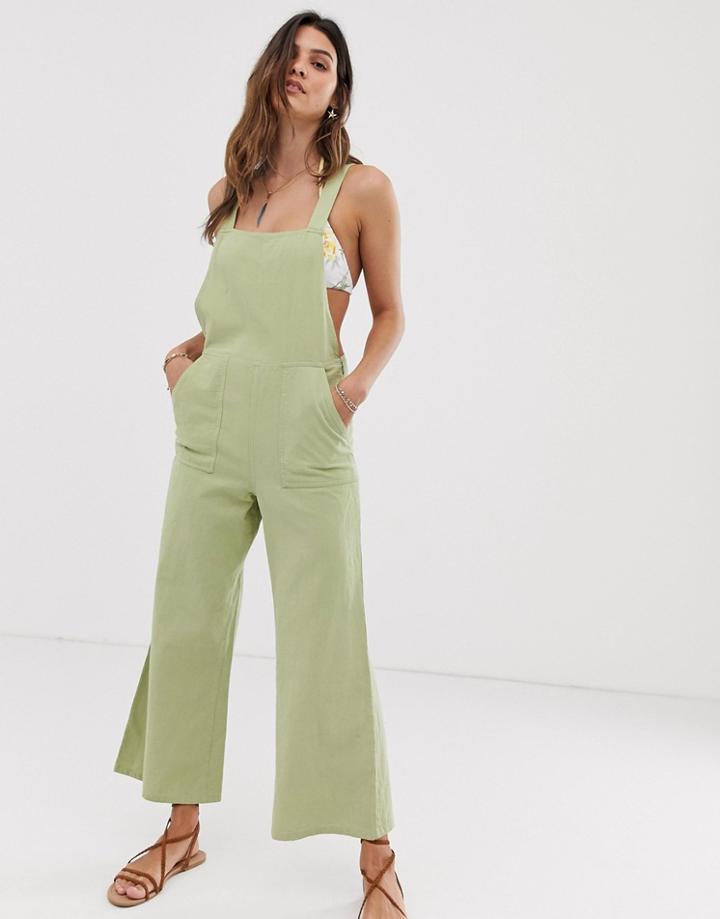 Rhythm Portugal Linen Jumpsuit In Kiwi - Green
