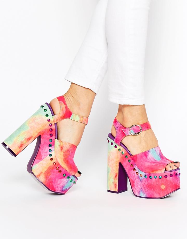 Yru Daydream Stud Platform Heeled Sandals - Multi