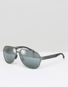 Hugo Boss Aviator Sunglasses In Gunmetal - Silver