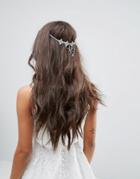 Asos Bridal Delicate Crystal Back Hair Chain - Silver