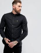 Lyle & Scott Sleeve Oxford Shirt Black - Black
