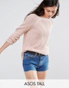 Asos Tall Ultimate Chunky Sweater With Crew Neck - Pink