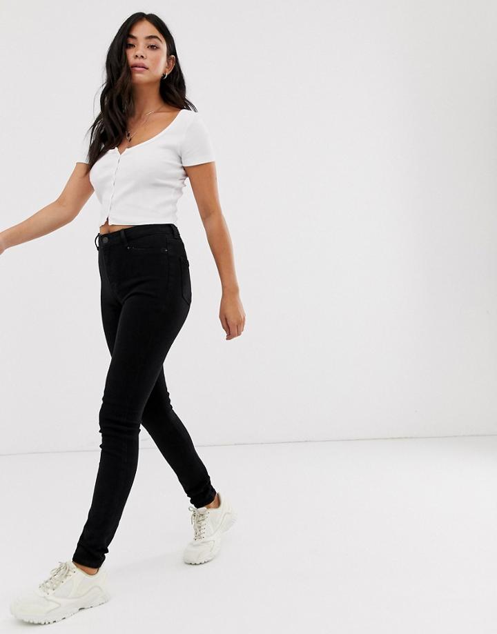 New Look High Waisted Super Skinny Jean In Black