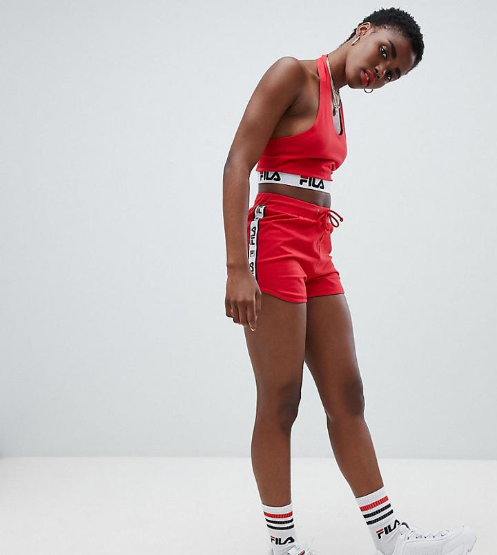 Fila Runner Shorts With Logo Tape Two-piece - Red