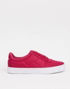 Asos Design Dream Lace Up Sneakers In Raspberry-pink