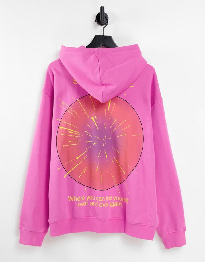 Weekday Oversized Stefy Hoodie In Pink