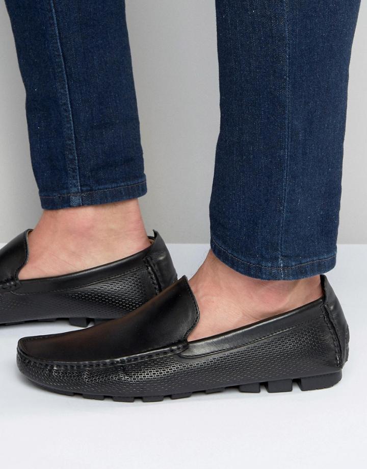 Aldo Adleman Driving Shoes In Black - Black