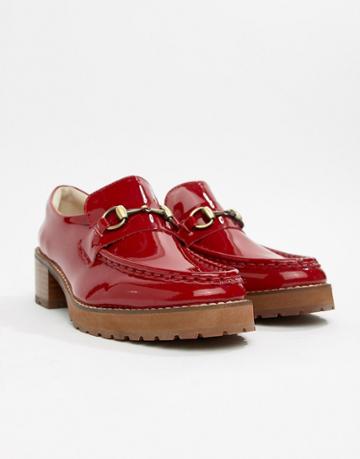 E8 By Miista Red Patent Leather Heeled Loafers - Red