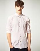 Farah Vintage Slim Fit Striped Poplin Shirt - Pink