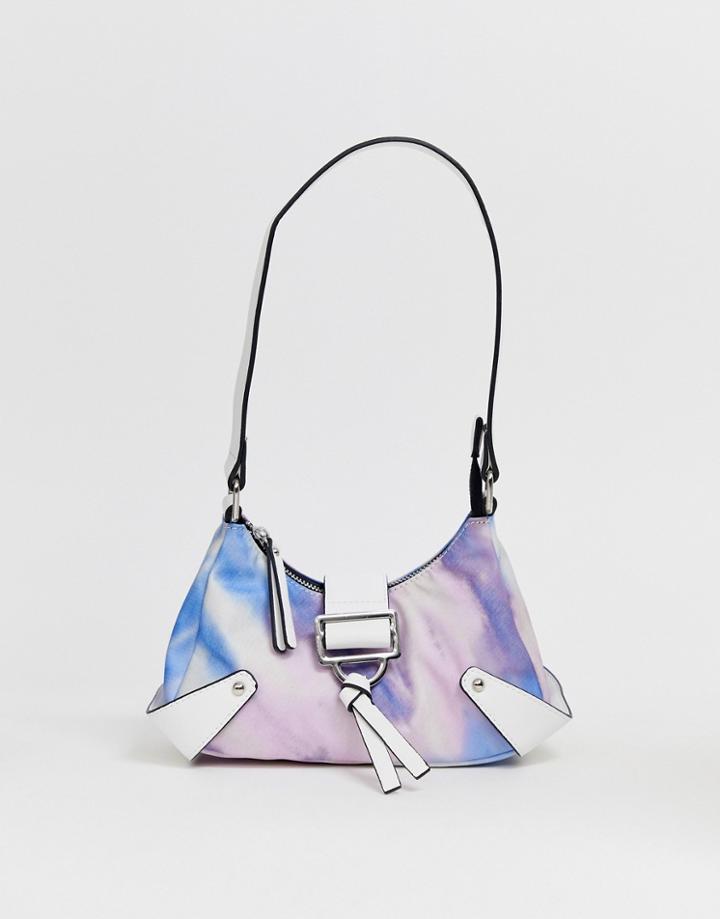 Asos Design 90s Shoulder Bag In Tie Dye Print - Multi