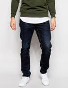 Only & Sons Jeans With Creasing In Tapered Fit - Dark Blue