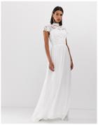 Club L Crochet Detail Maxi Dress-white