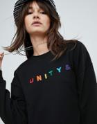 Asos Design X Glaad & Oversized Sweatshirt With Embroidery - Black