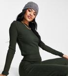 Noisy May Tall Ribbed Crop Top In Green - Part Of A Set