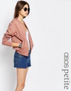 Asos Petite The Ultimate Bomber Jacket In Jersey - Pink