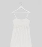 Asos Design Tall Strappy Broderie Smock Dress In White