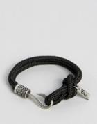Icon Brand Hook Rope Bracelet In Black - Black