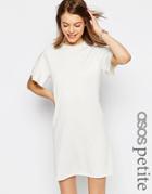 Asos Petite Lightweight Sweat Dress With Angel Sleeve - Cream