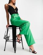 Missyempire Wide Leg Tailored Pants In Green - Part Of A Set