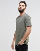 Only & Sons Crew Neck T-shirt With Drop Shoulder Detail - Oil Green