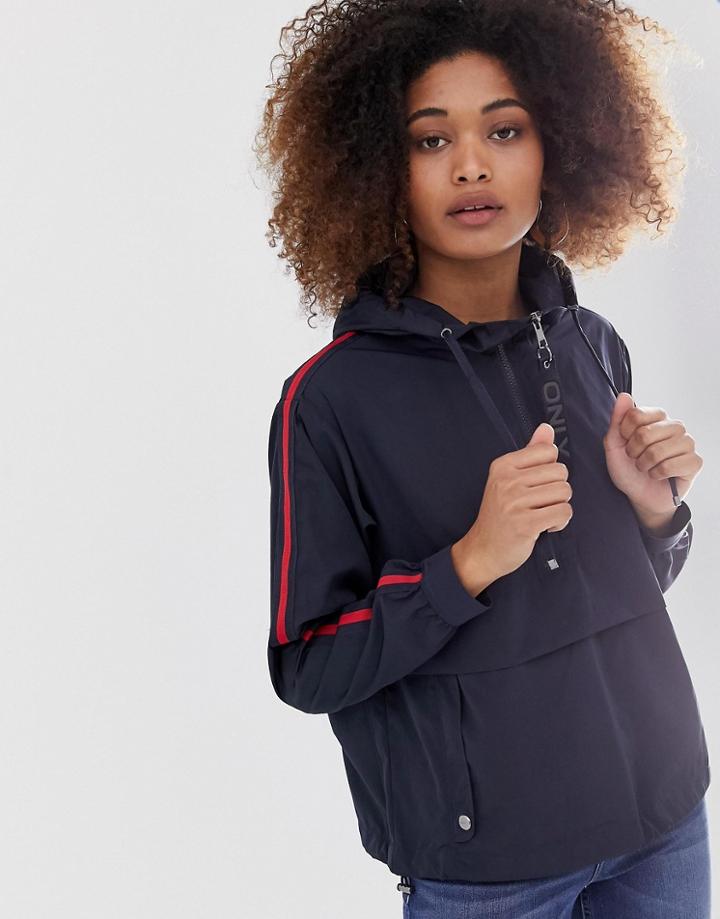Only Anorak With Sports Tape-navy