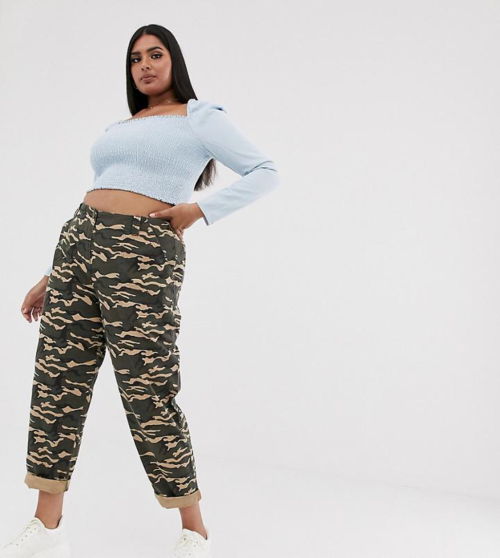 Asos Design Curve Camo Combat Pants - Multi
