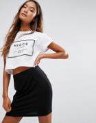 Nicce London Logo Crop T-shirt - White