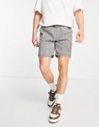 Brave Soul Check Shorts In Black & Brown