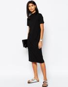 Asos Midi T-shirt Dress With High Neck - Black