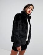 Vero Moda Short Faux Fur Jacket - Black