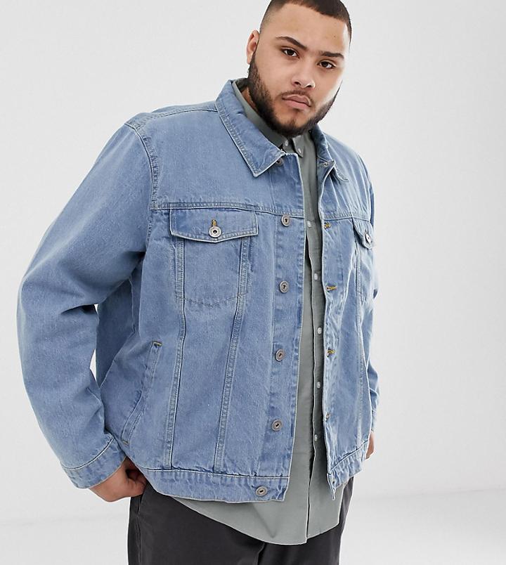 Soul Star Slim Fit Denim Jacket In Blue Wash
