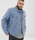 Soul Star Slim Fit Denim Jacket In Blue Wash