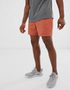 Asos 4505 Training Shorts In Mid Length With Quick Dry In Rust - Orange