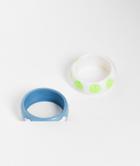 Asos Design 2 Pack Plastic Band Rings In Multicolor