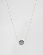 Asos Necklace With Silver Circle - Silver