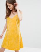 Weekday Velvet Cami Dress - Yellow