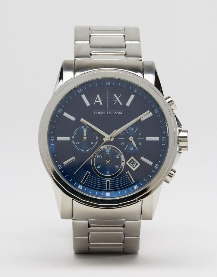 Armani Exchange Chronograph Watch In Stainelss Steel Ax2509 - Silver