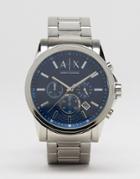 Armani Exchange Chronograph Watch In Stainelss Steel Ax2509 - Silver