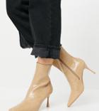 Z Code Z Exclusive Helen Heeled Ankle Boots In Beige Croc-neutral