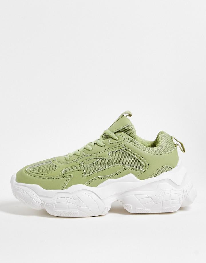 Topshop Castle Chunky Sneakers In Green