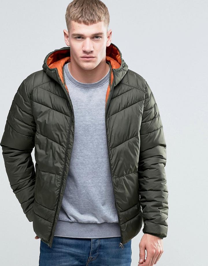 Jack & Jones Padded Hooded Jacket - Green