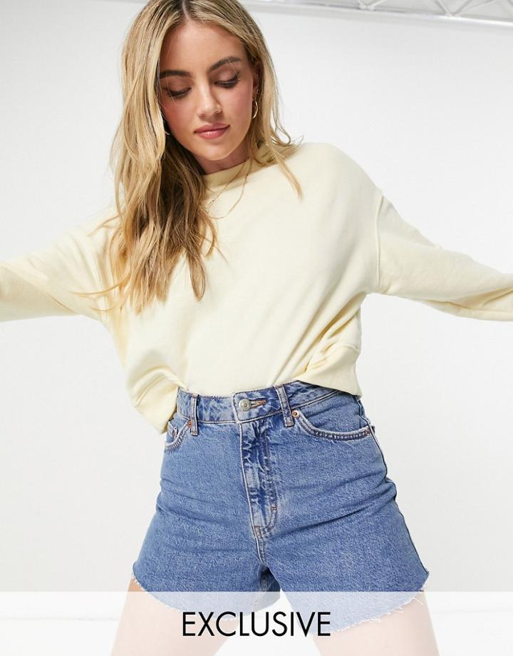 Pull & Bear Oversized Sweatshirt In Yellow