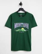 Daisy Street Relaxed T-shirt With Montana Graphic-green