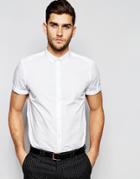 Asos Smart Shirt In White With Button Down Collar - White