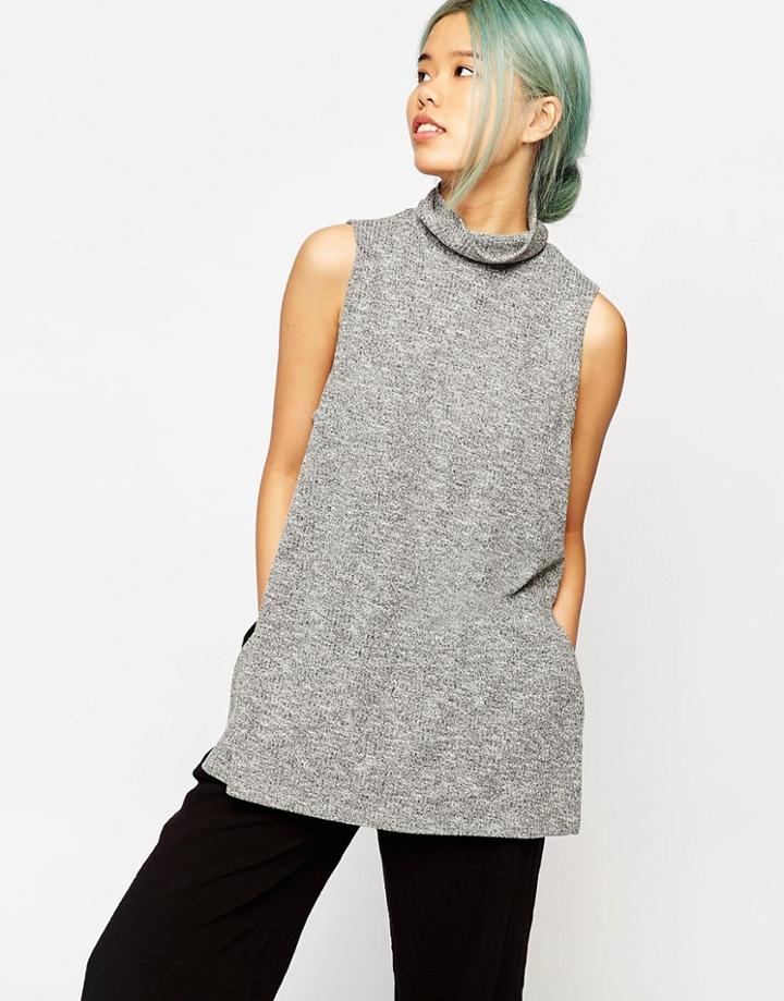 Monki Sleeveless Top - Gray