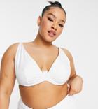 Asos Design Curve Recycled Mix And Match Step Front Underwired Bikini Top In White