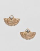 Ashiana Fan Detail Earrings - Gold